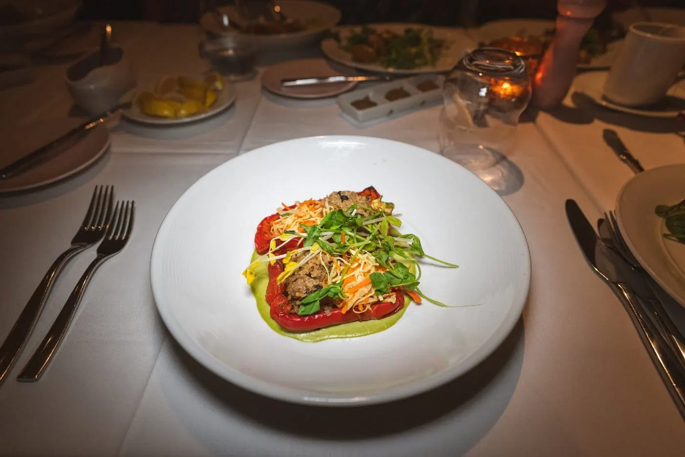 Quinoa stuffed pepper on the cooked menu