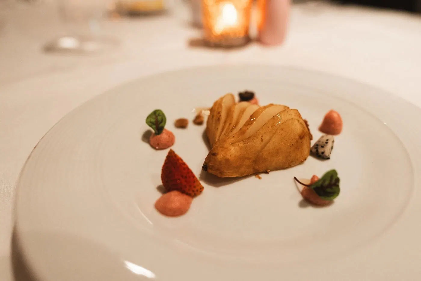 Poached pear dessert