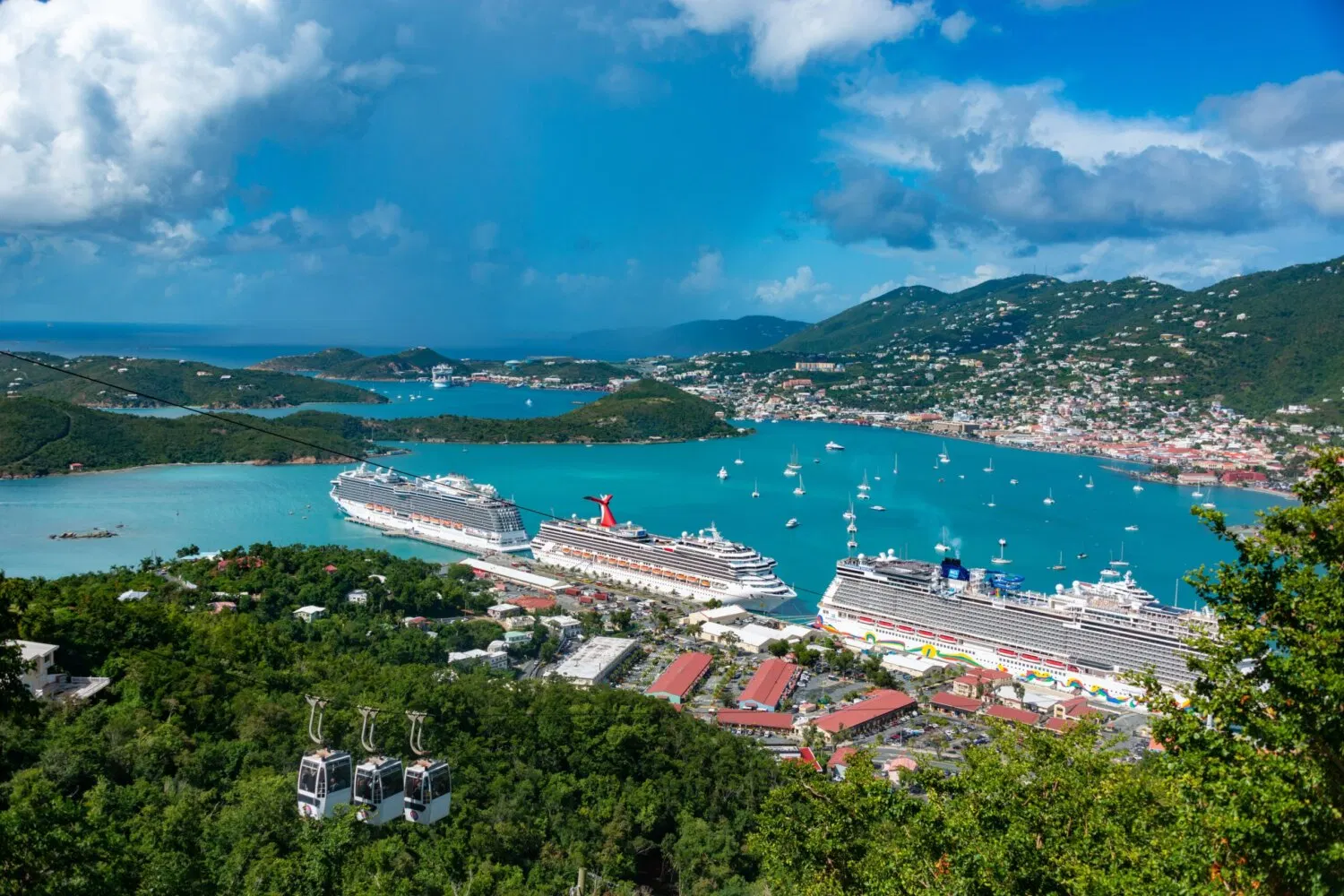 Charlotte Amalie harbour, St. Thomas, seen from the hillside