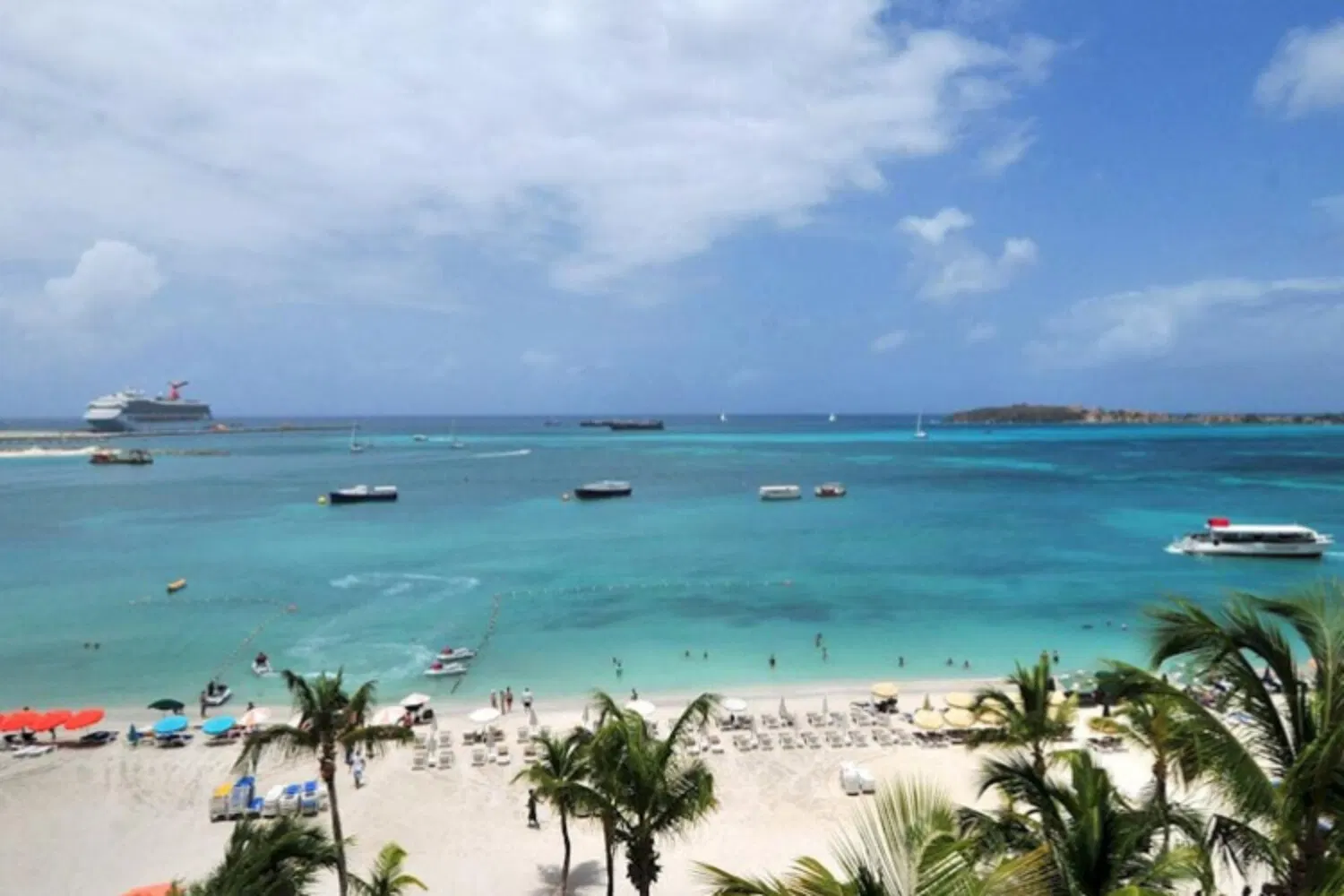 The beach and waterfront at Philipsburg, St. Maarten