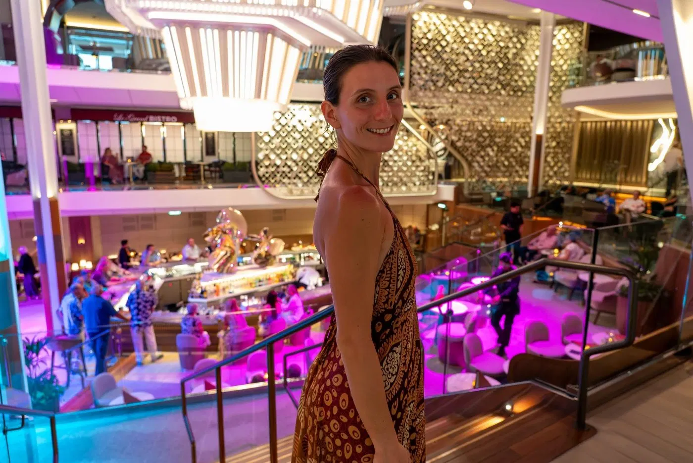 The main bar and atrium aboard Celebrity Xcel