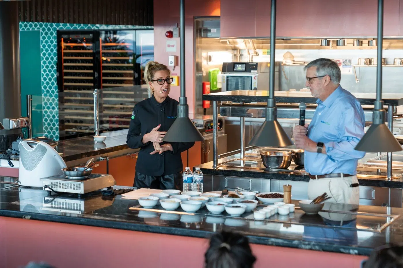 Caryn Dugan and James Loomis, MD, in the galley